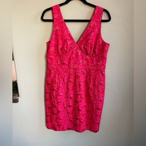 Trina Turk Fuschia Jacquard Cocktail Dress, Size 14